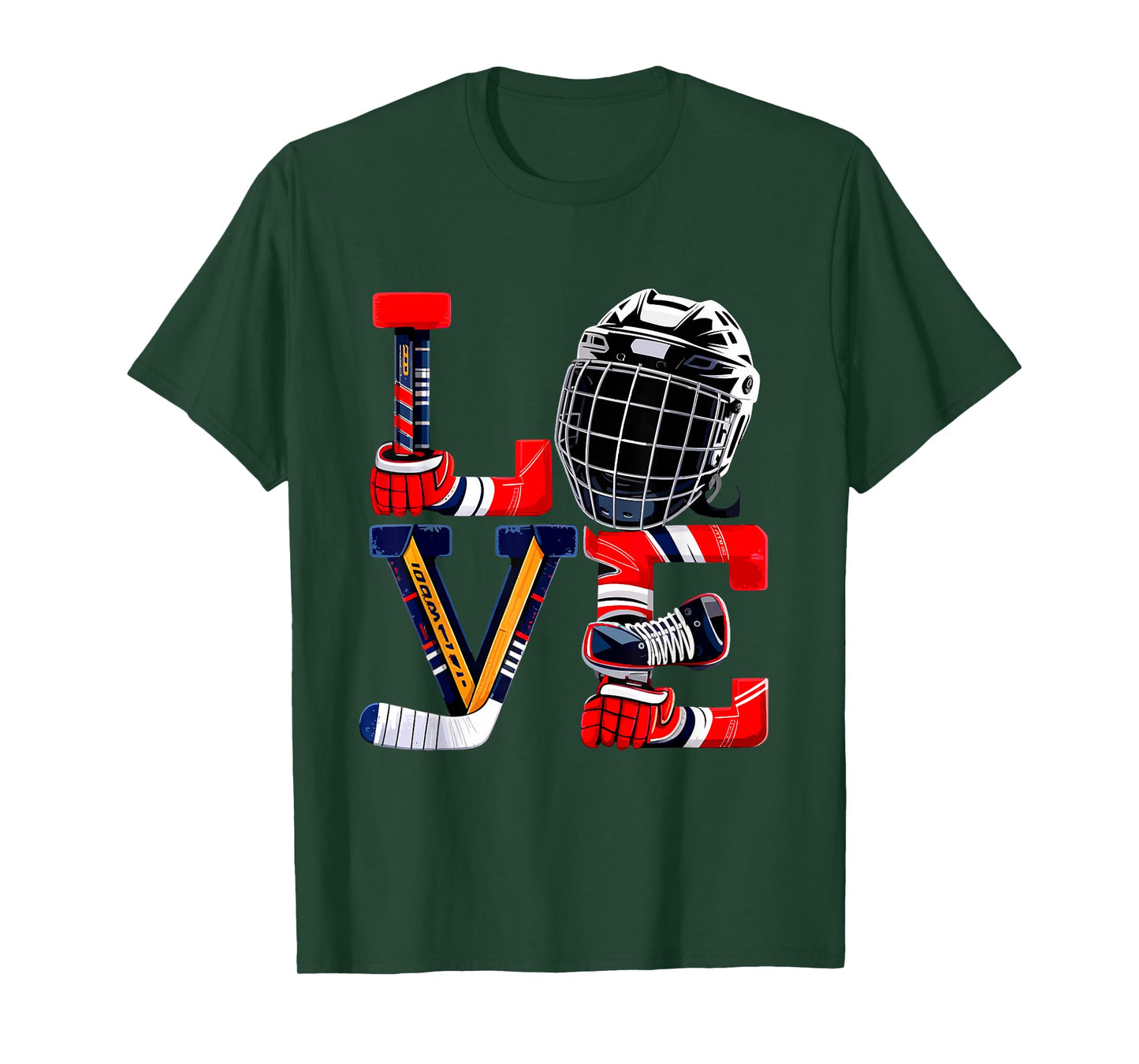 Valentines Day Love Ice Hockey Items Men Boys Kids Teens T-Shirt