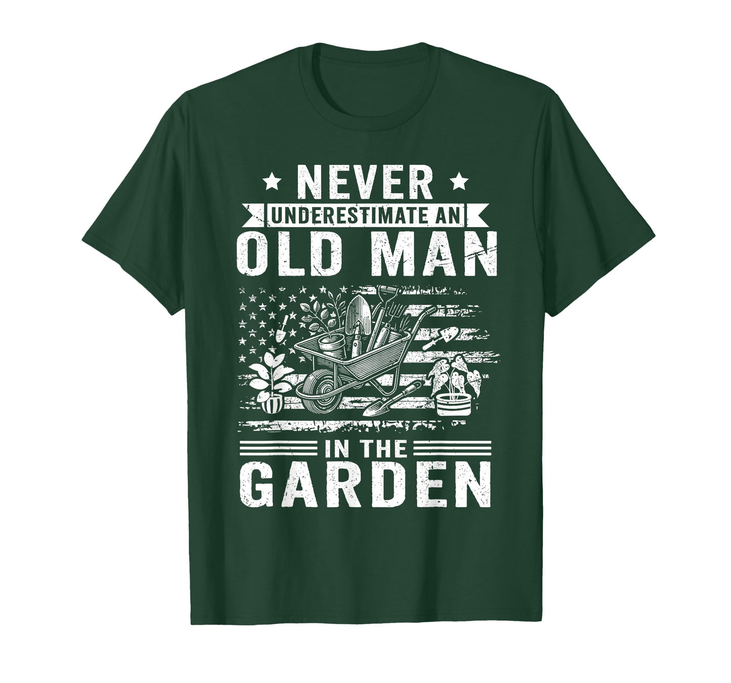 Never Underestimate an Old Man in The Garden Funny Gardening T-Shirt