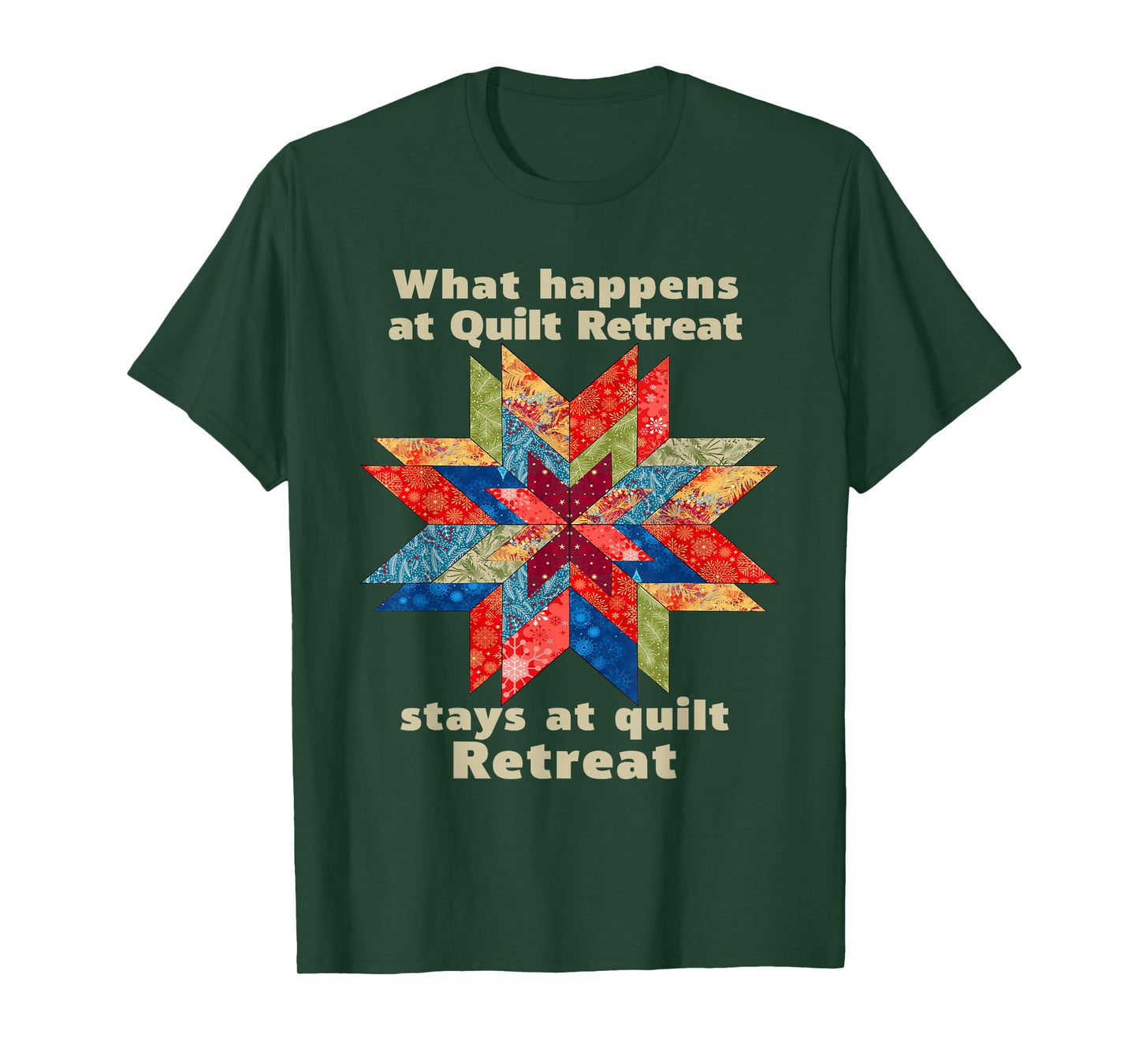Sewing Mom Quilting Christmas What Happens at Quilt Retreat T-Shirt
