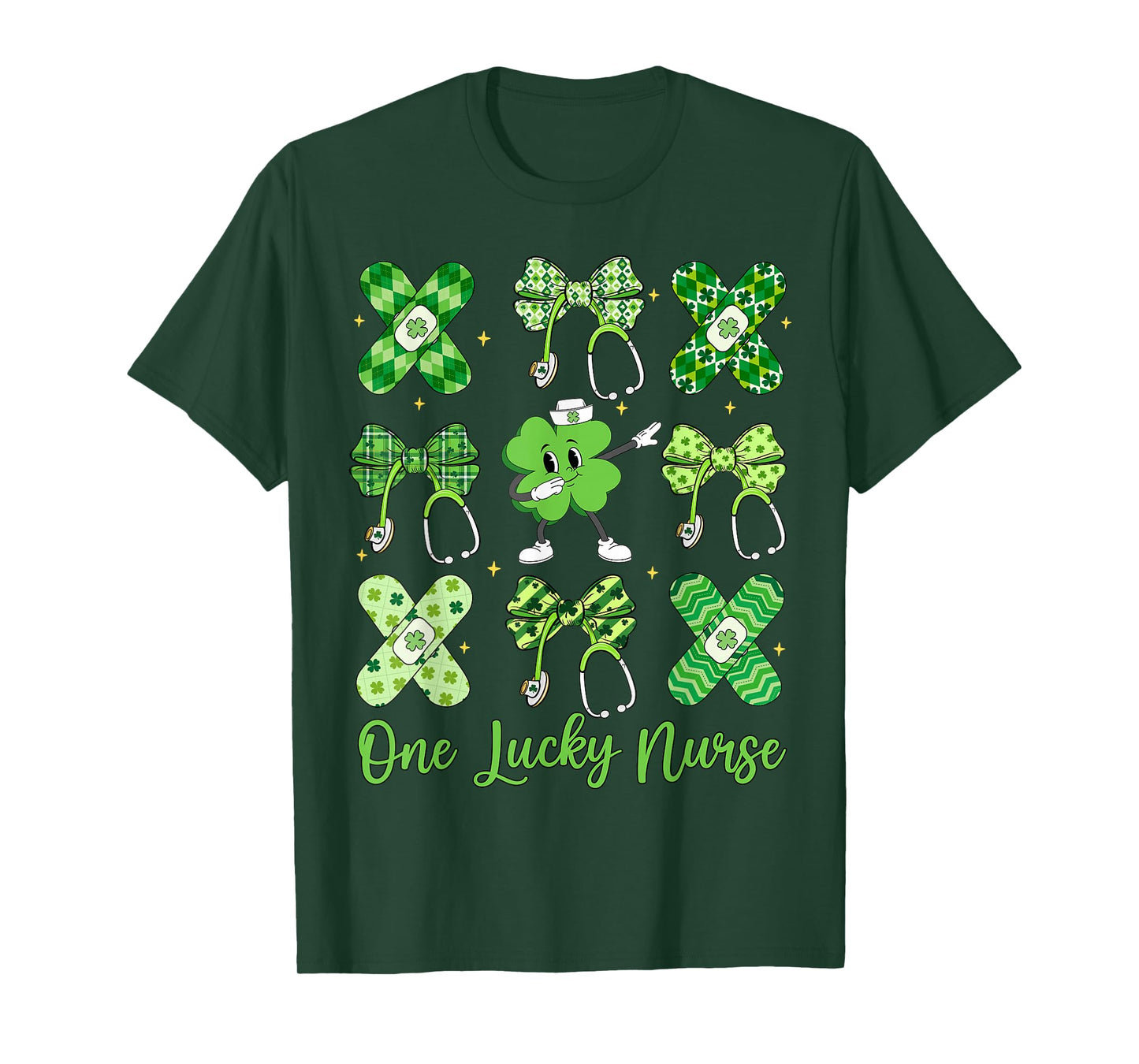 One Lucky Nurse Happy St Patrick's Day Shamrock Coquette T-Shirt