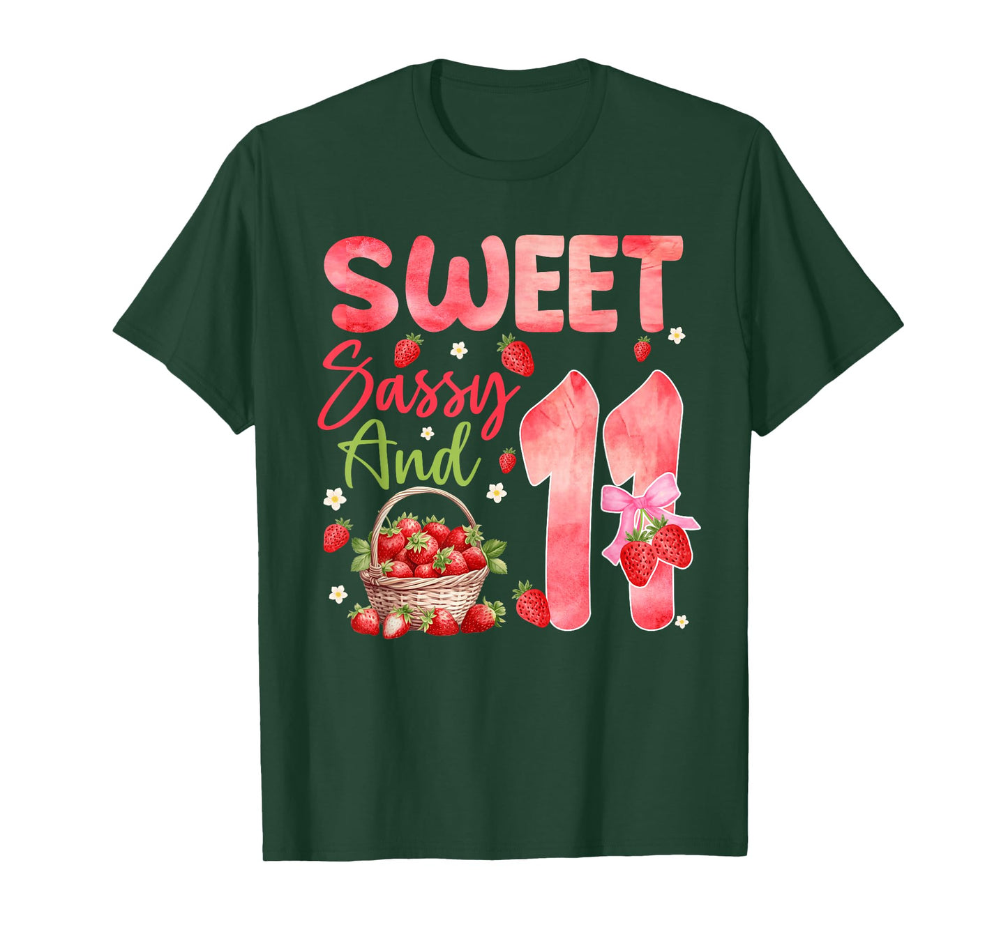 Sweet Sassy and Eleven Bday 11th Strawberry Theme Party T-Shirt