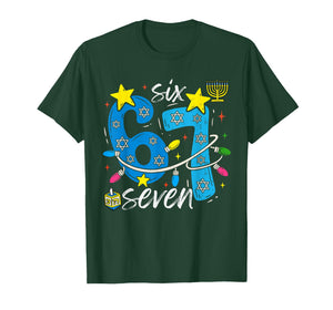 Hanukkah 67 Six Seven Meme Dreidel Jewish Menorah Chanukah T-Shirt