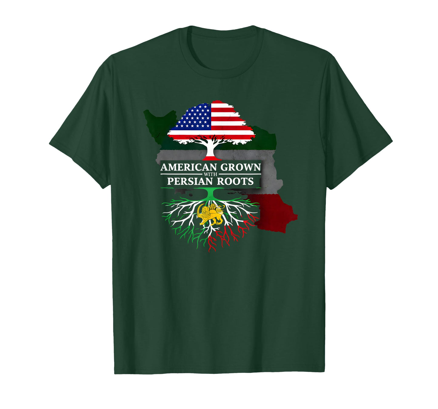 American Grown with Persian Roots Heritage Pride Design T-Shirt