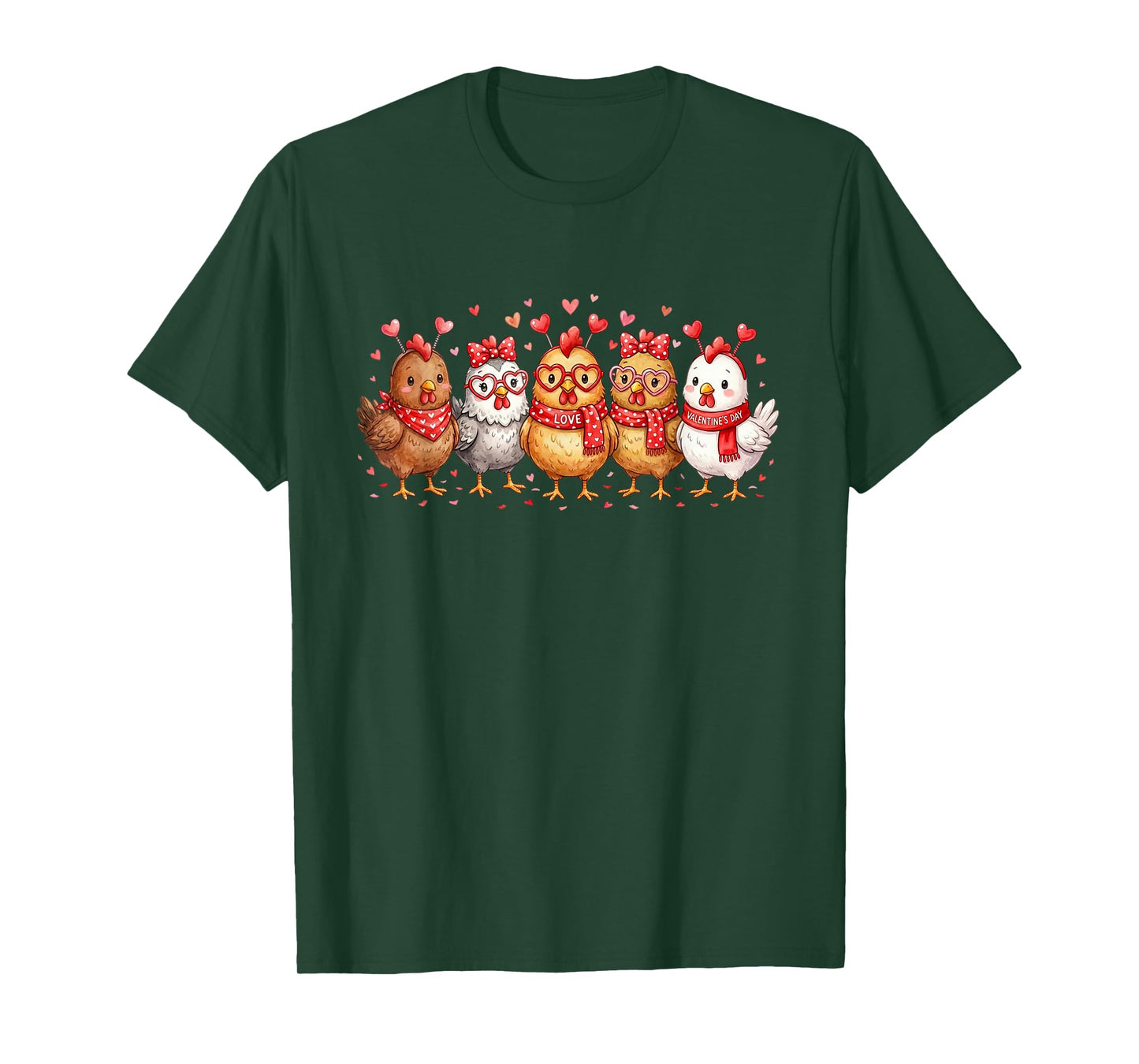 Funny Chicken Valentine Shirt for Women Farm Tees Farm Girl T-Shirt