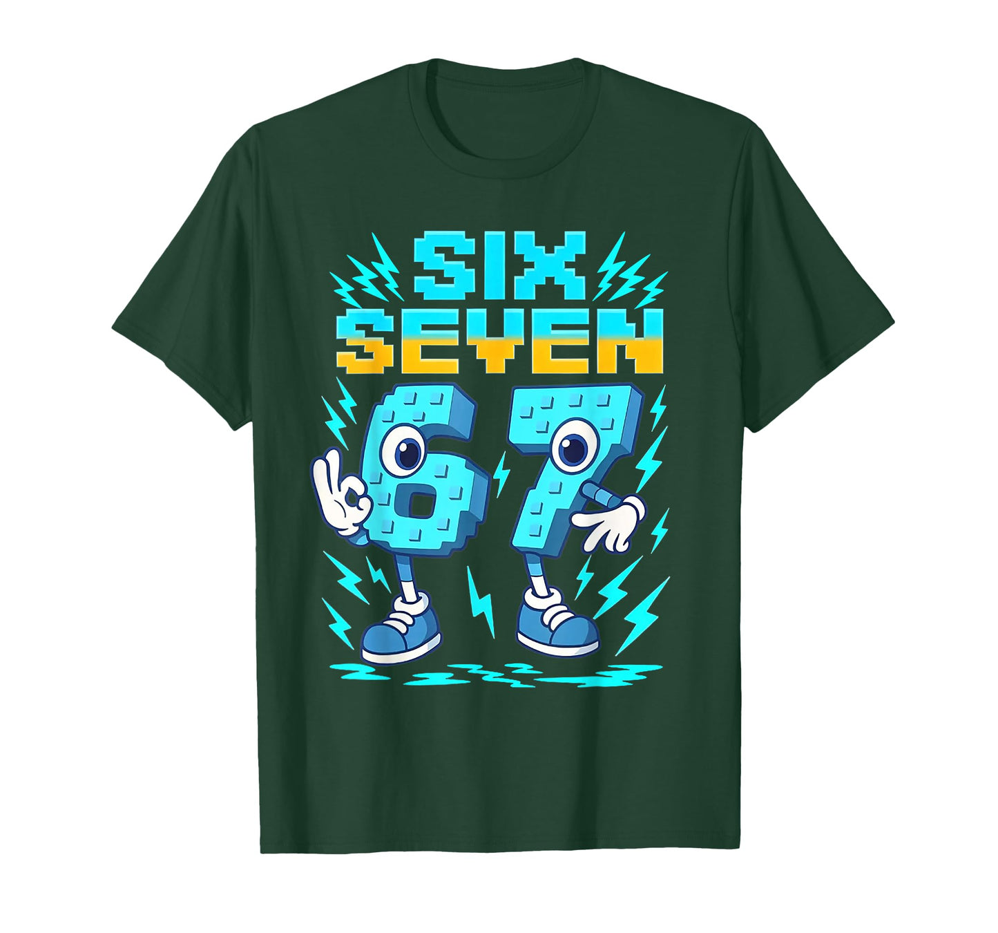Funny Meme 67 Italian Brainrot Six Seven Gaming Kids Boys T-Shirt