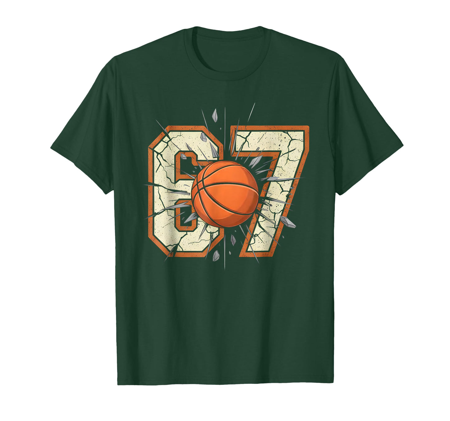 67 Basketball Vintage Number Six Seven 6 7 Meme Design Boys T-Shirt
