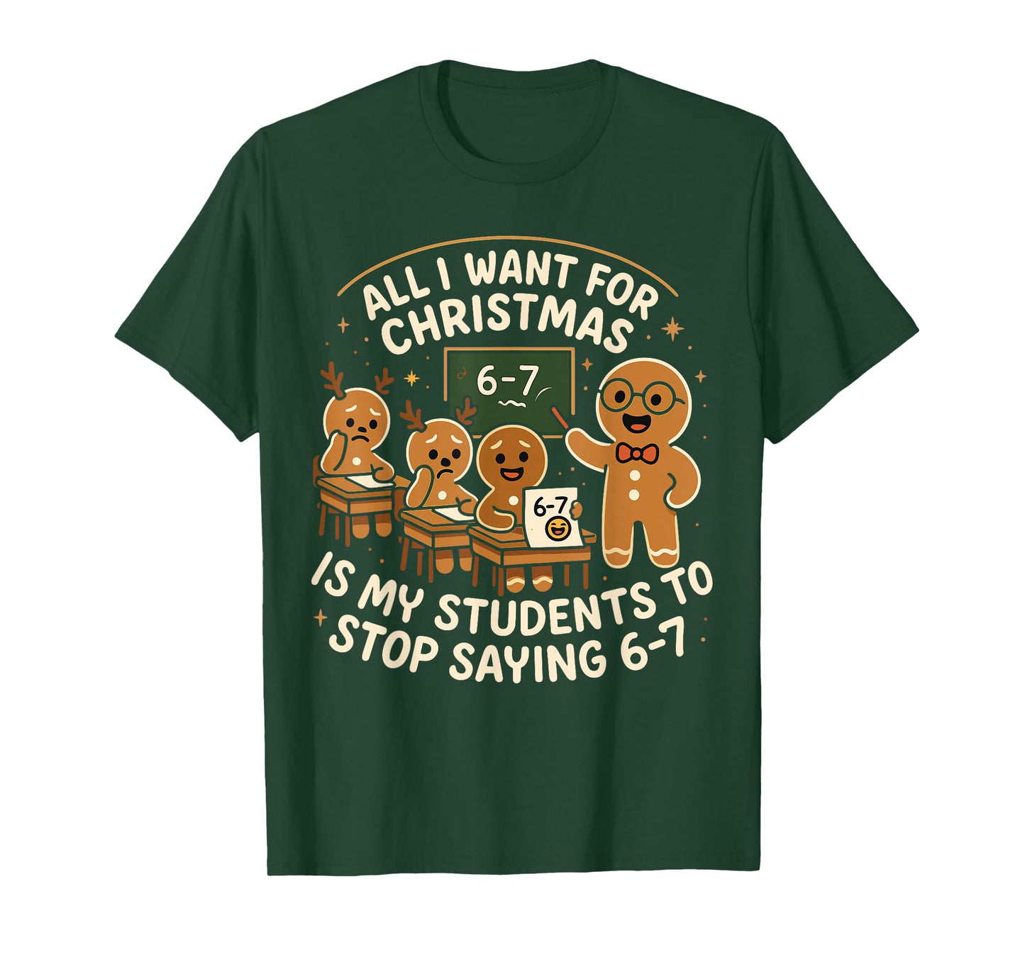 Funny 67 Christmas Pajamas Shirt Six Seven Meme Brainrot T-Shirt