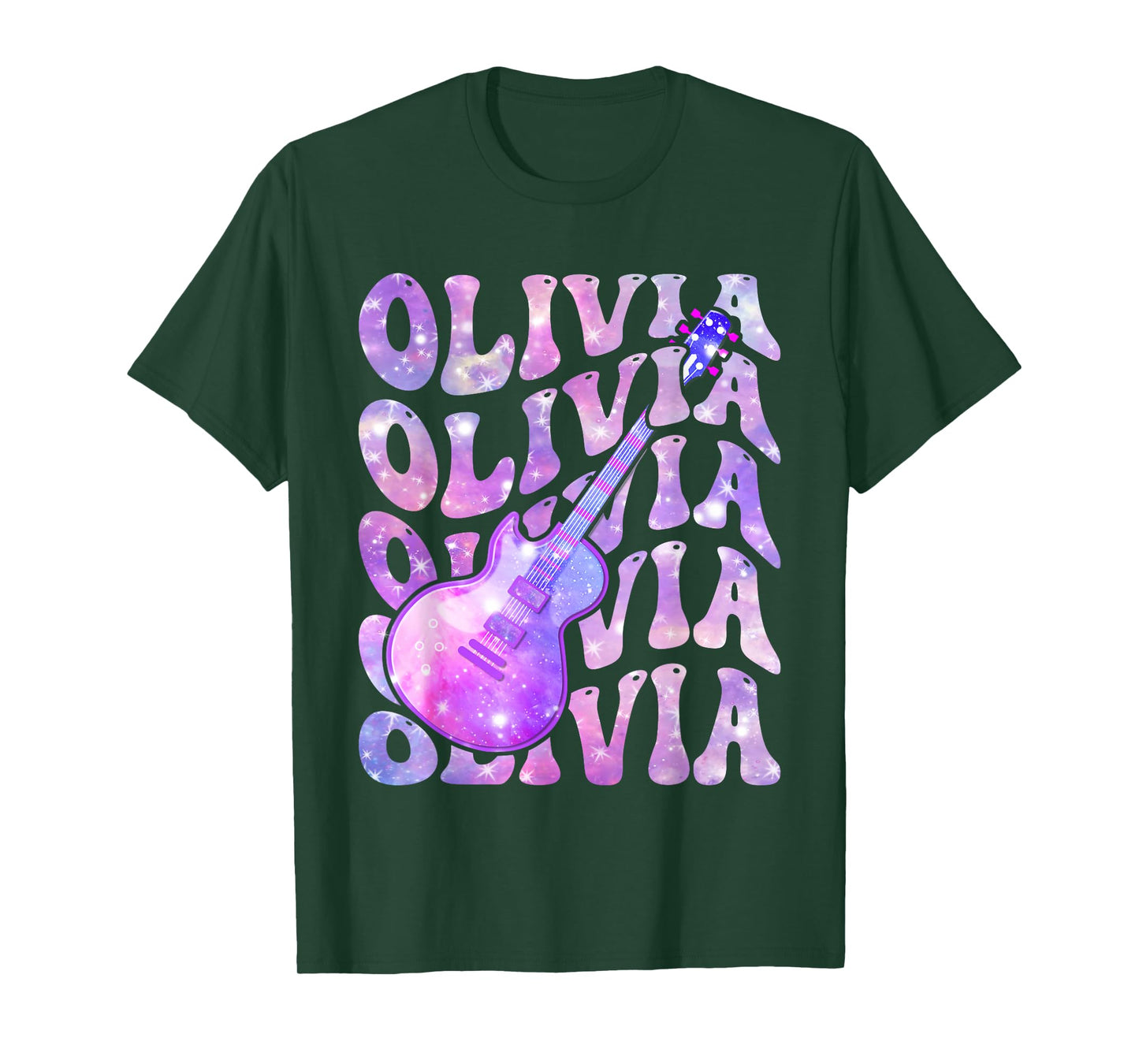 Olivia First Name I Love Olivia Girl Groovy 80's T-Shirt
