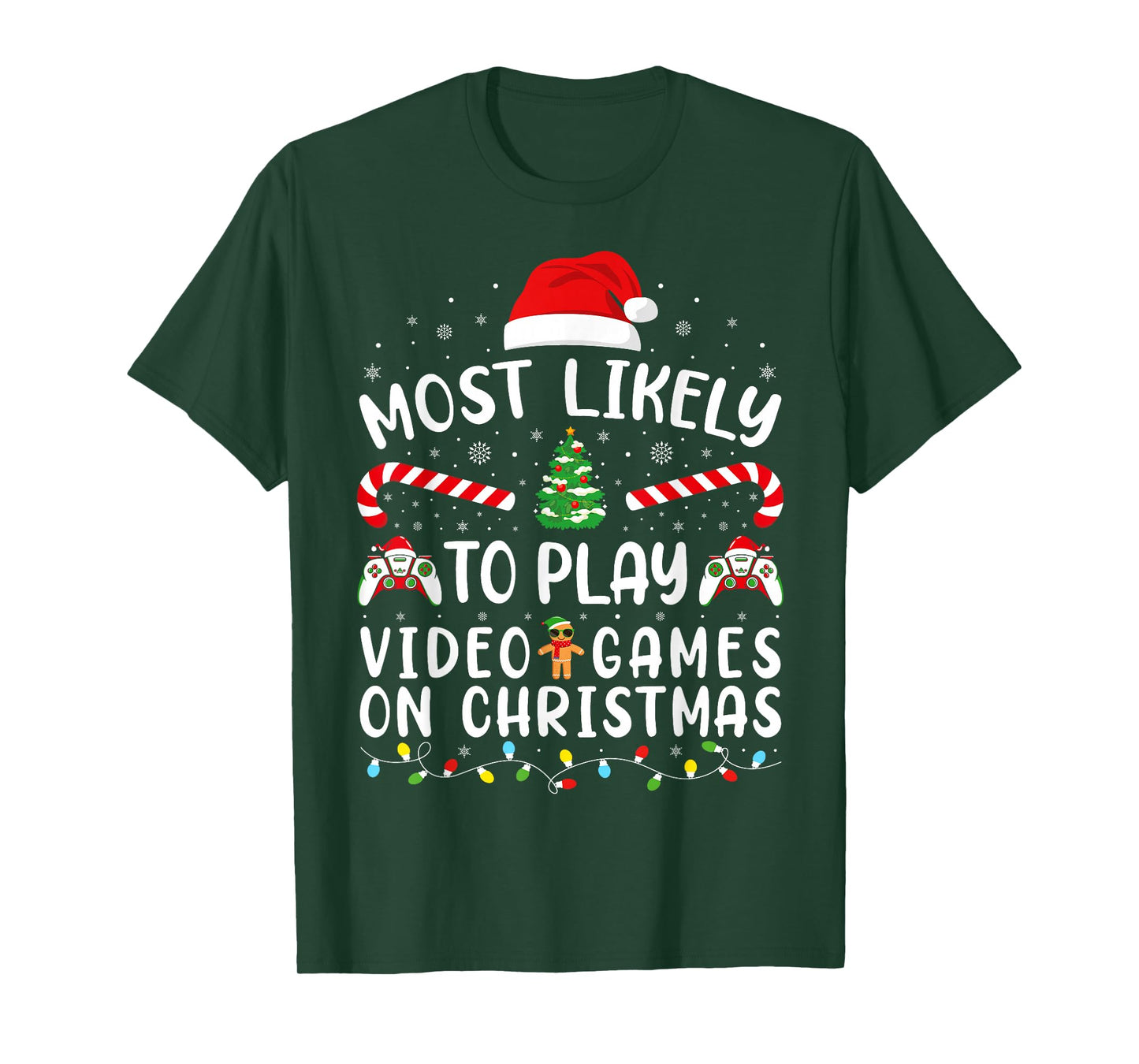 Most Likely to Play Video Games Xmas Family Matching Tree T-Shirt