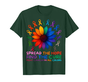 Fight Cancer in All and Every Color Ribbons Flower T-Shirt