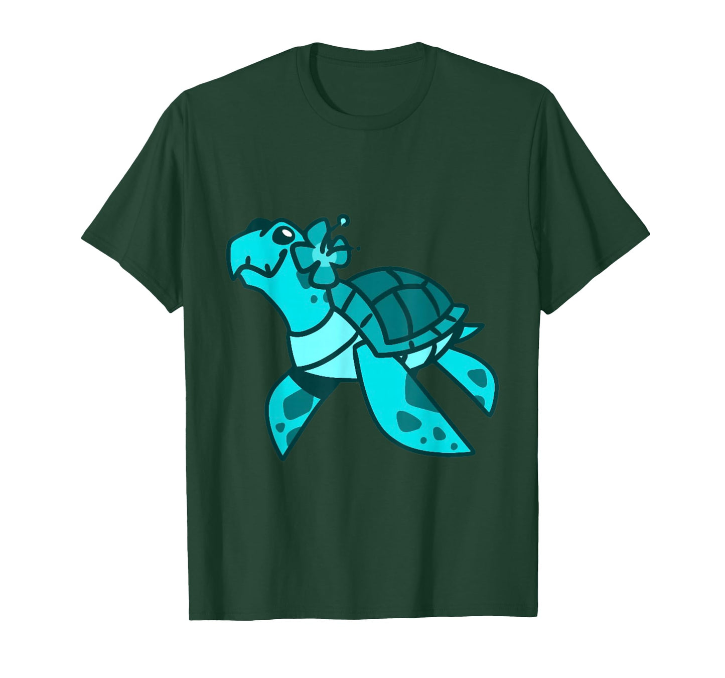 Cute Sweet Cartoon Sea Turtle Ocean Animal Kids and Adults T-Shirt