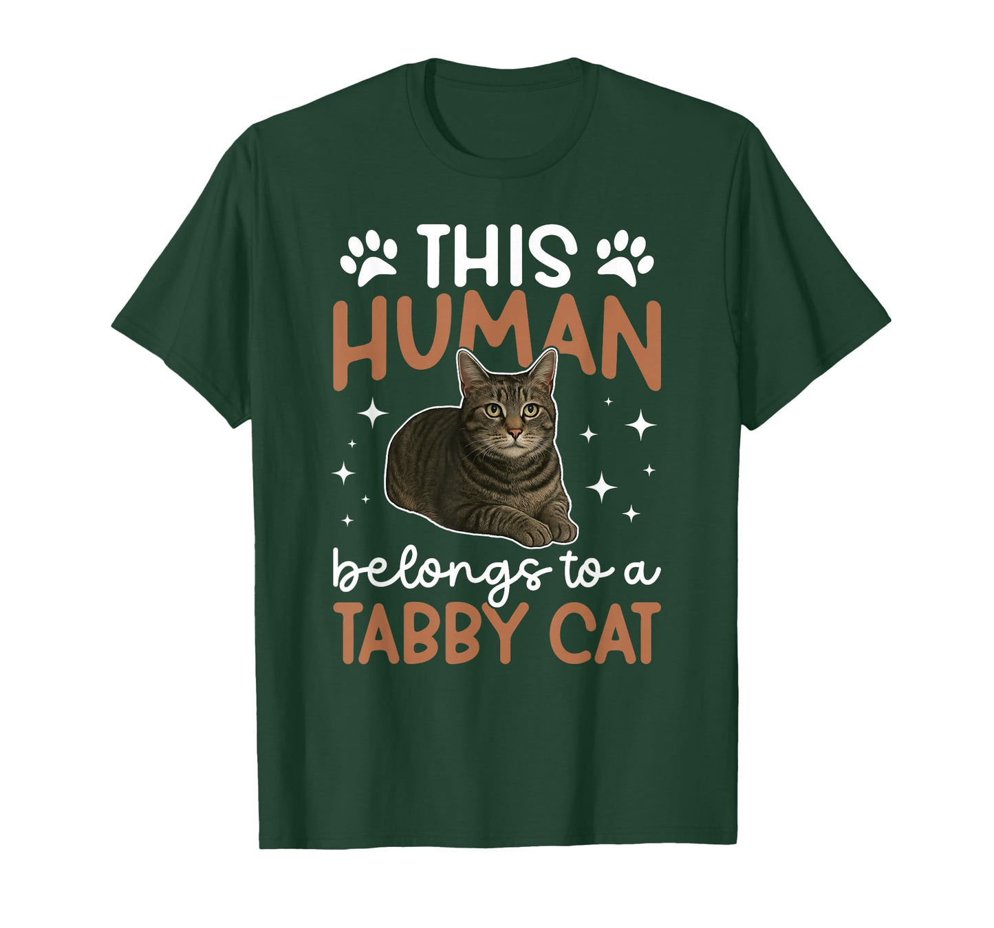 Human Belongs to Gray Tabby Cat Owner Grey Tabby Cat Lover T-Shirt