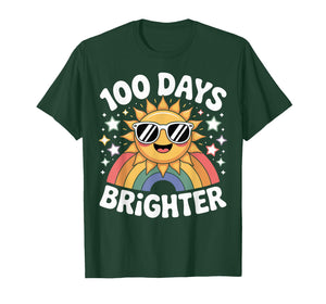100 Days Brighter Cute Rainbow Sunshine School Design T-Shirt