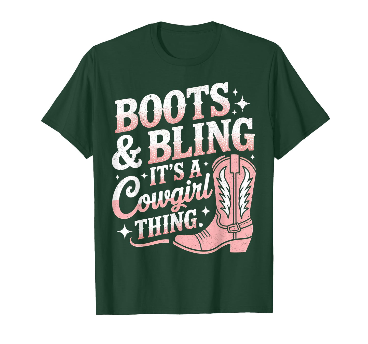 Funny Cowgirl Boots Bling Women Tee Cute Love Country Life T-Shirt