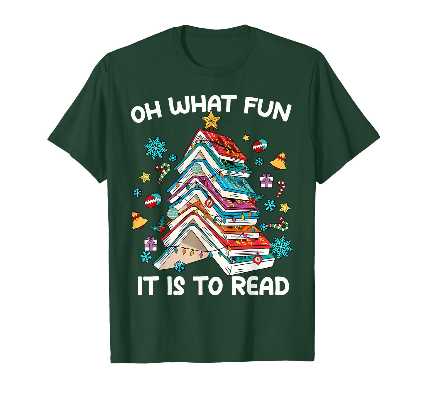 Oh What Fun It is to Read Book Tree Lights for Everyone T-Shirt