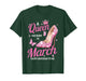 A Queen was Born in March Birthday Pink High Heels Butterfly T-Shirt