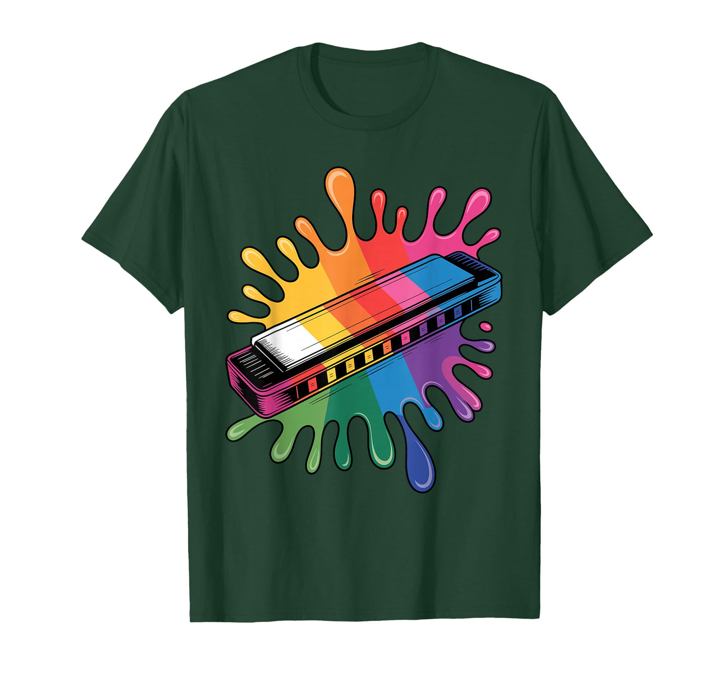 Funny Harmonica Art for Men Women Music Player Harmonicist T-Shirt