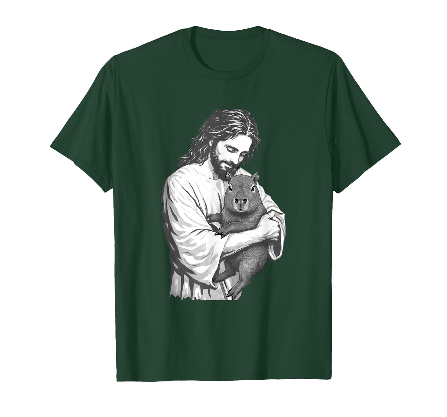 Funny Jesus Christ Capybara Funny Christian Animal Graphic T-Shirt