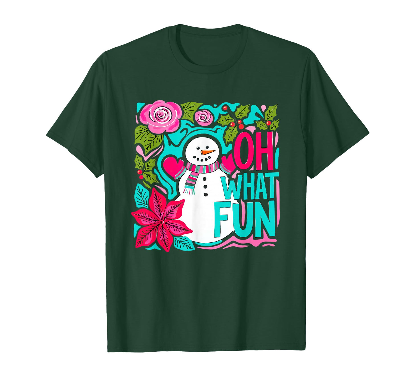Oh What Fun Snowman Christmas Season Xmas Family Matching T-Shirt