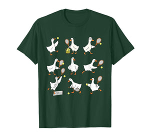 Cute Goose Playing Tennis Player Sports Coach Game Day T-Shirt