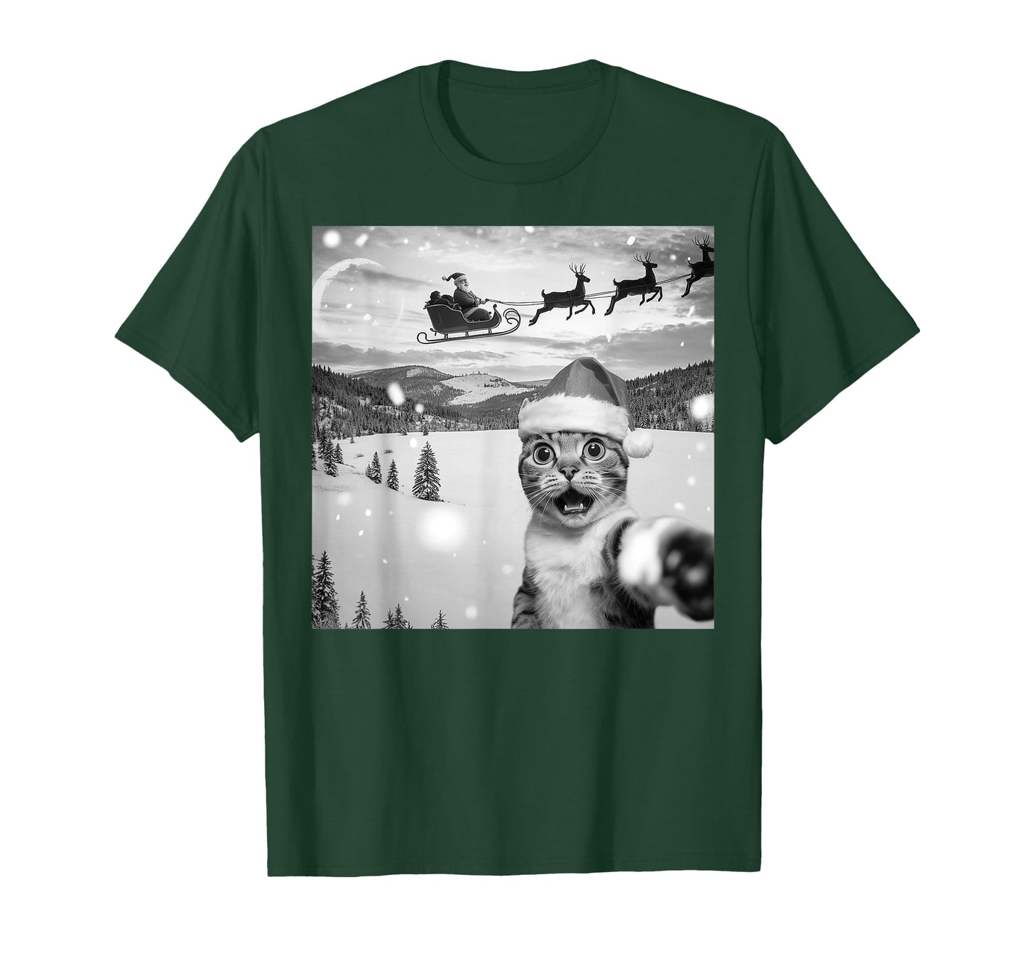 Cat Selfie with Santa T-Shirt