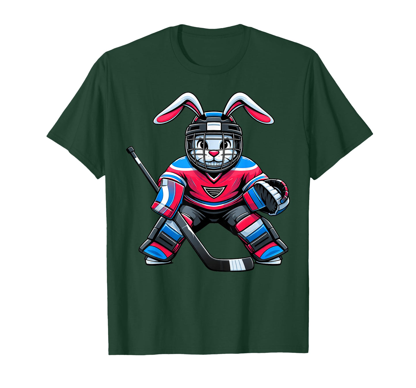 Funny Rabbit Hockey Bunny Easter Men Boy Kid Youth T-Shirt
