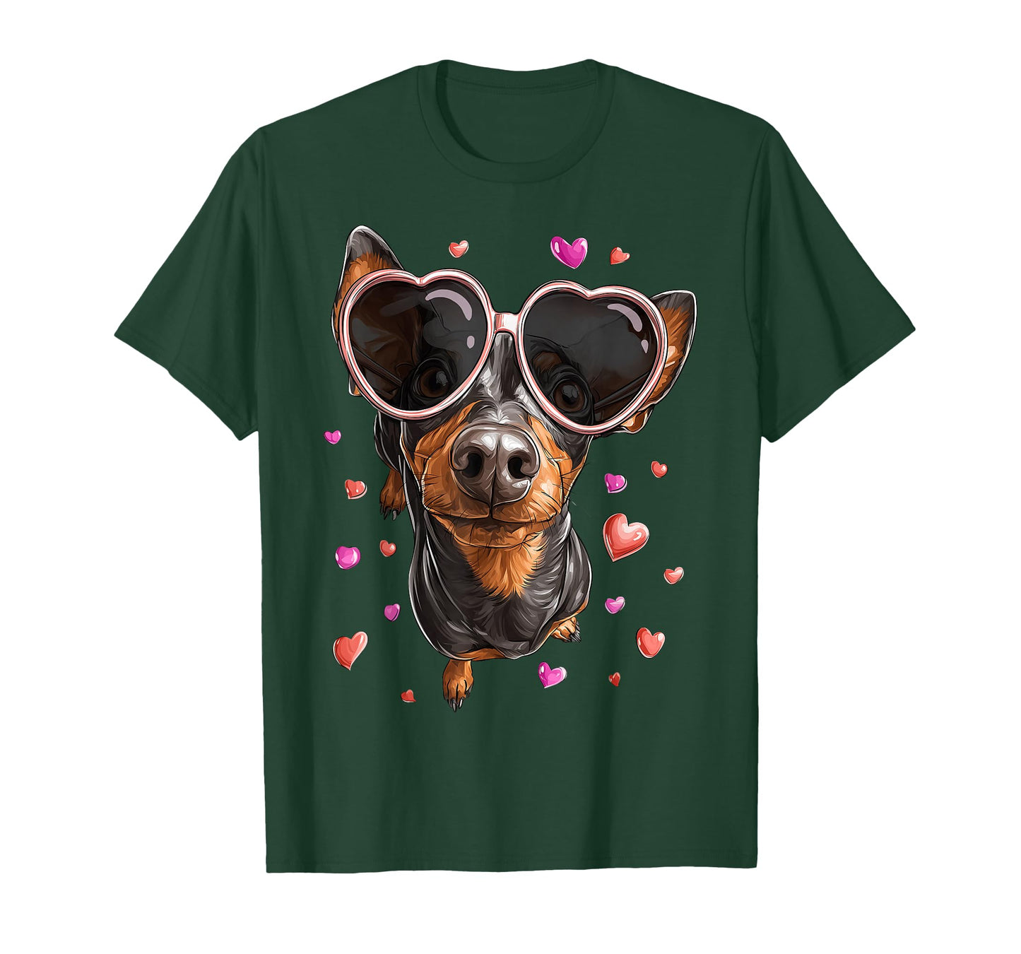 Miniature Pinscher Minpin Dog Valentine's Day Heart T-Shirt