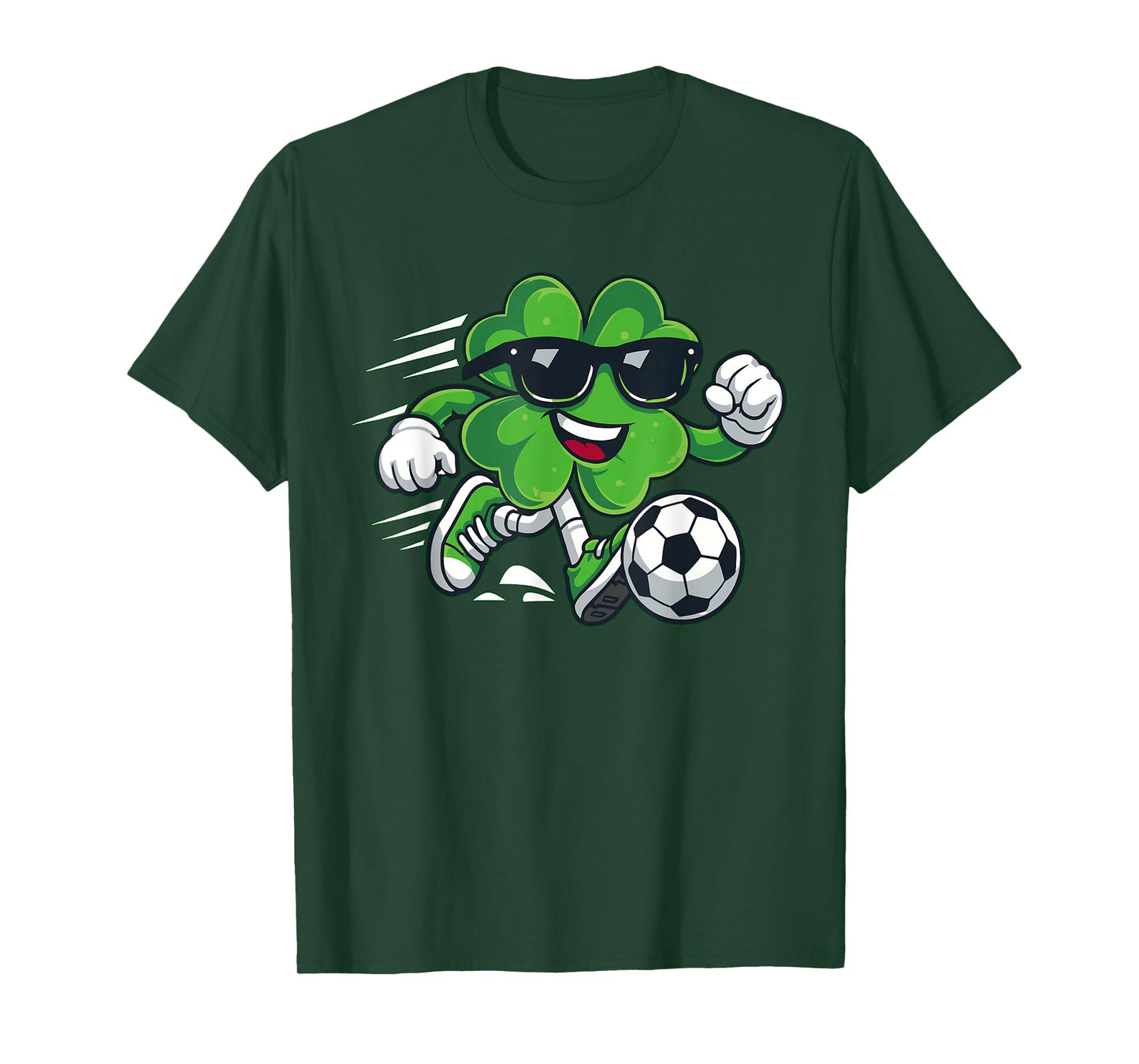 Funny Shamrock Clover Soccer Lover St Patricks Day Boys Kids T-Shirt
