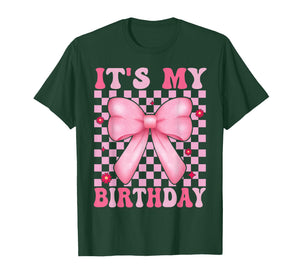 It's My Birthday Pink Coquette Bow Birthday Girls Women Teen T-Shirt