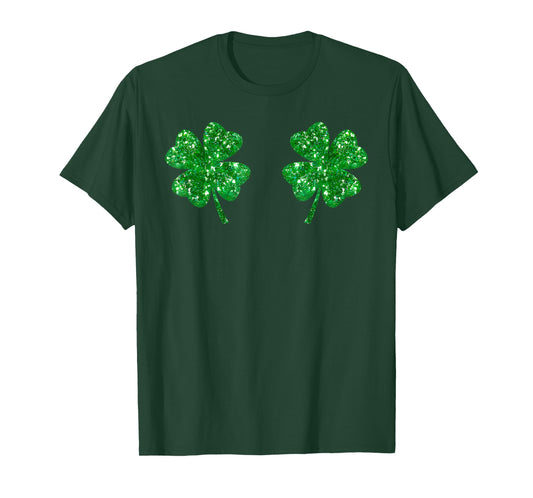 Shamrocks Boobs Irish St Patricks Day Clover Women Girl Cute T-Shirt
