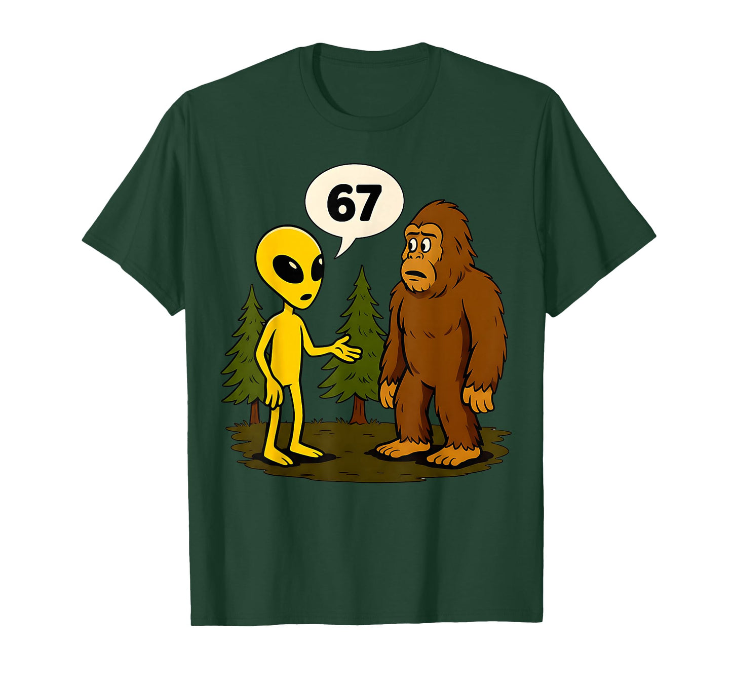 67 Funny Six Seven Gen Alpha Slang Bigfoot T-Shirt