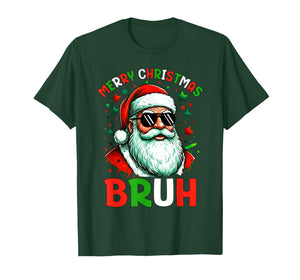 Bruh Christmas Teens Boys Kids Christmas Santa Cluas T-Shirt