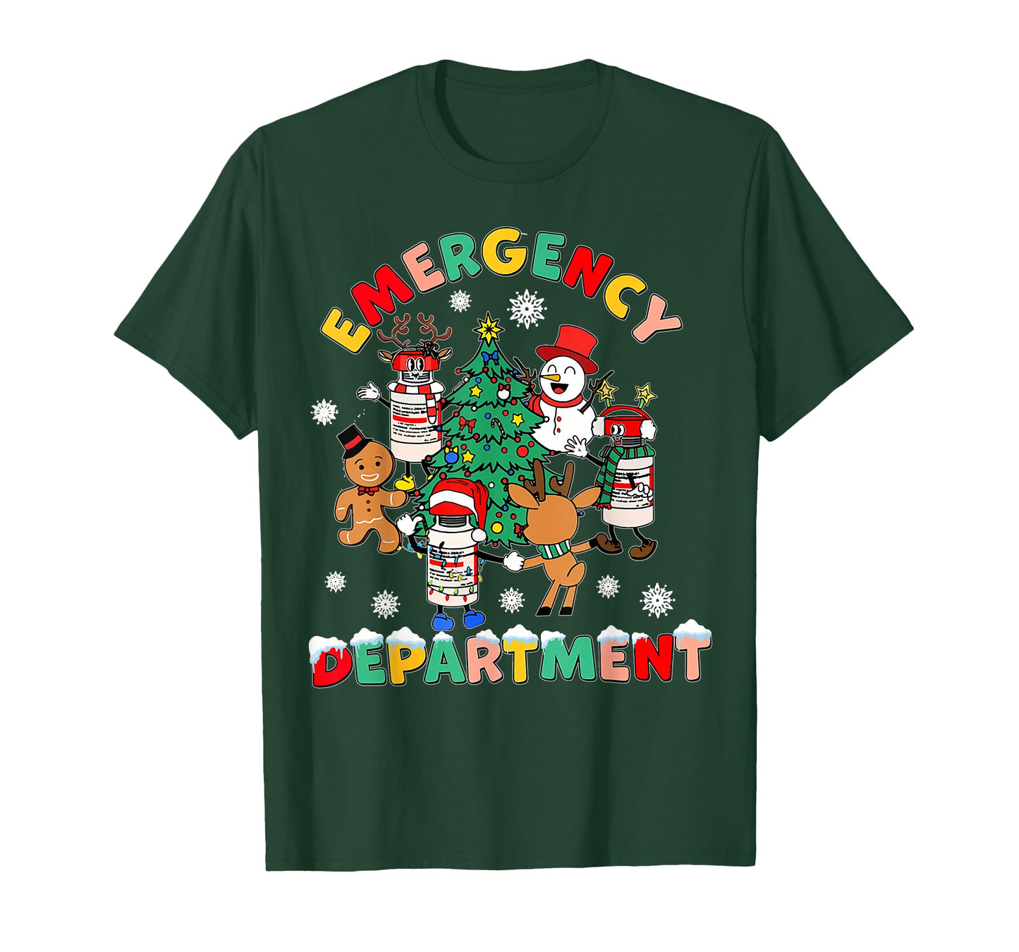 Emergency Department Christmas Santa ER Crew Nurse T-Shirt