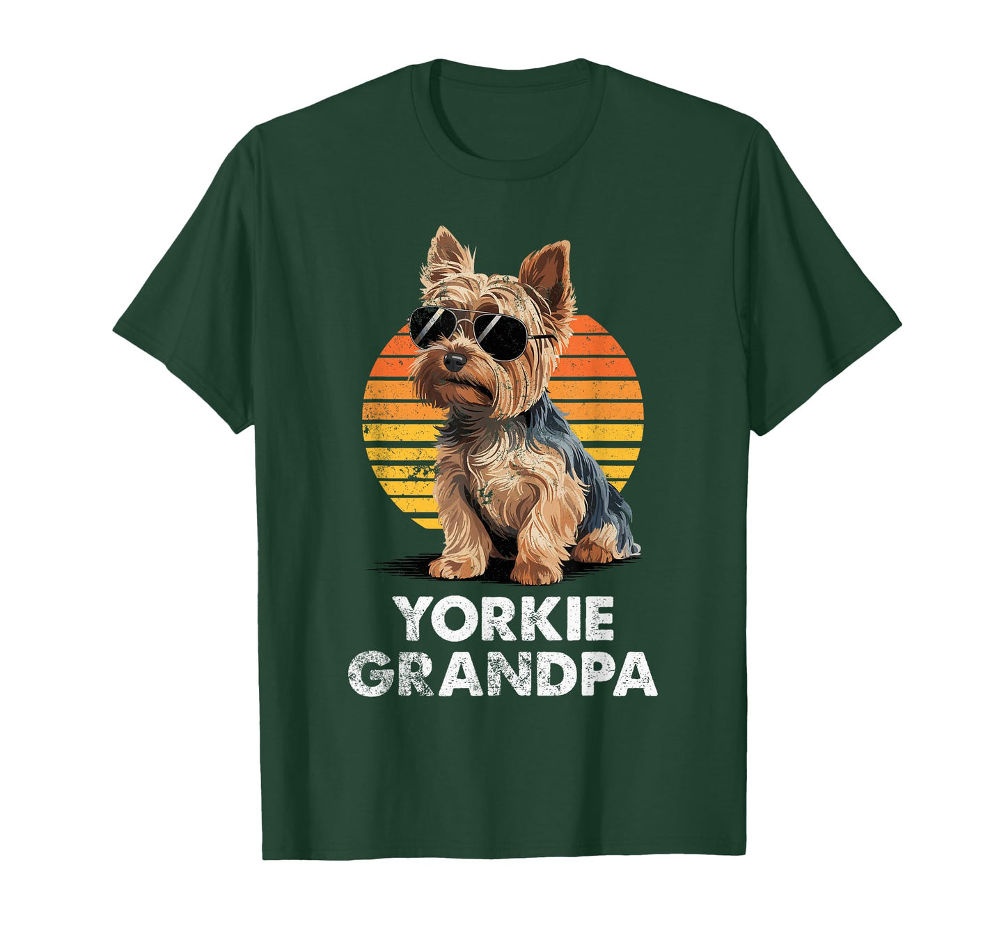 Cool Retro Yorkie Grandpa Funny Vintage Dog Owner T-Shirt