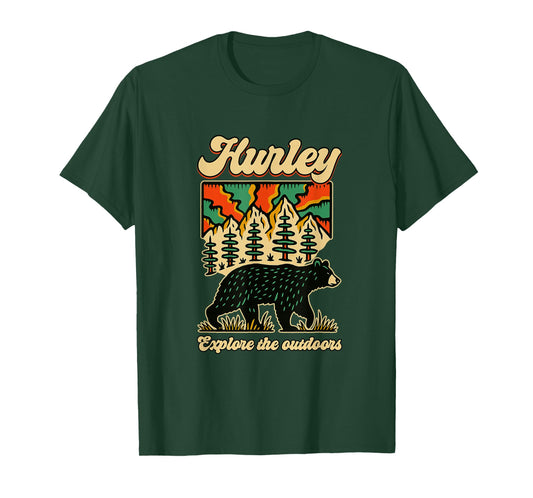 Hurley Virginia Outdoors Black Bear in The Mountains Retro T-Shirt