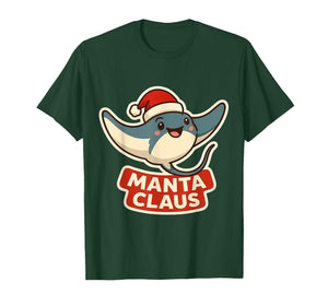 Manta Rey Claus Christmas Santa Funny Pun Marine Biologist T-Shirt