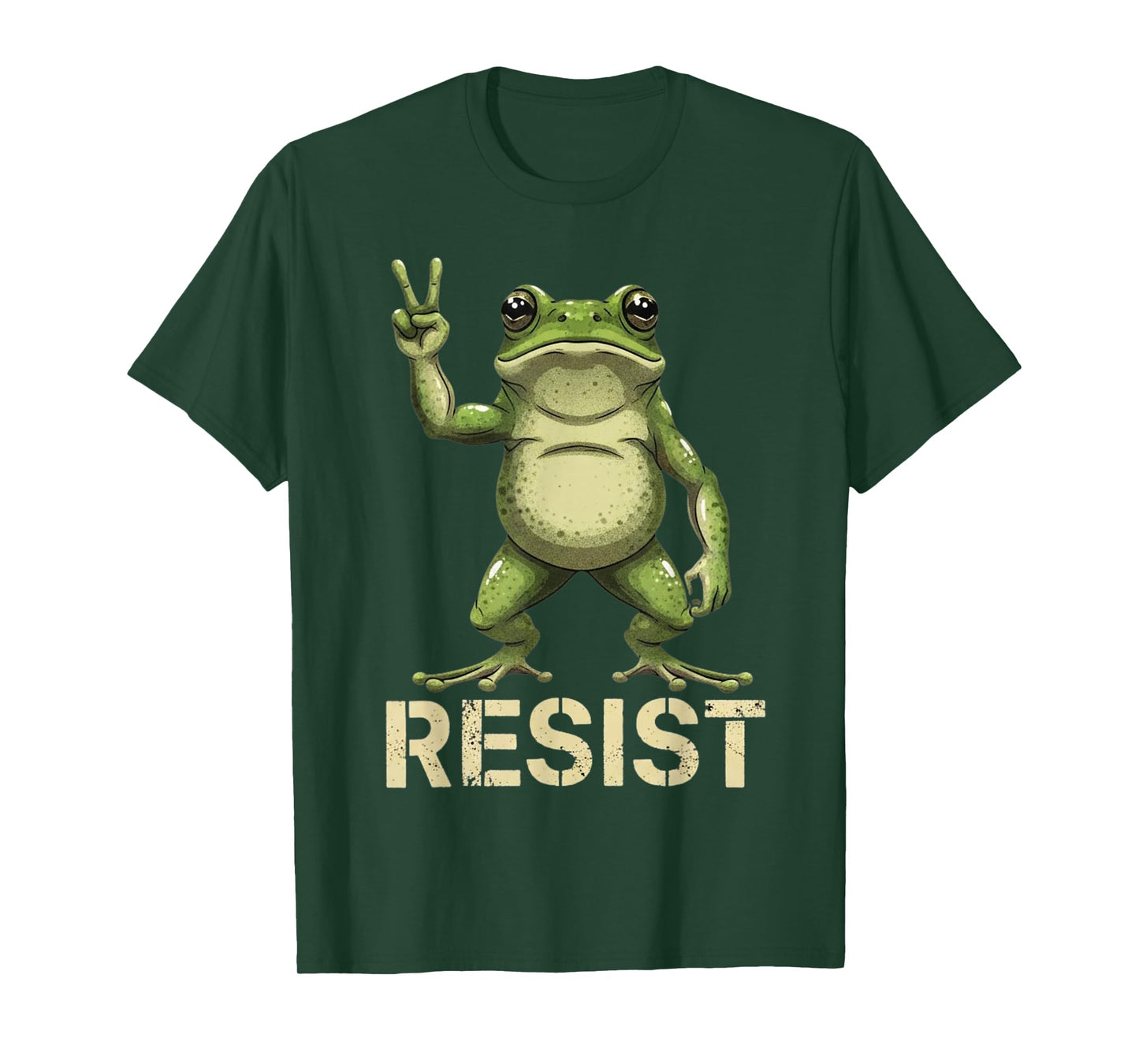 Realistic Frog Resist Protest Peace Sign Funny Activism T-Shirt