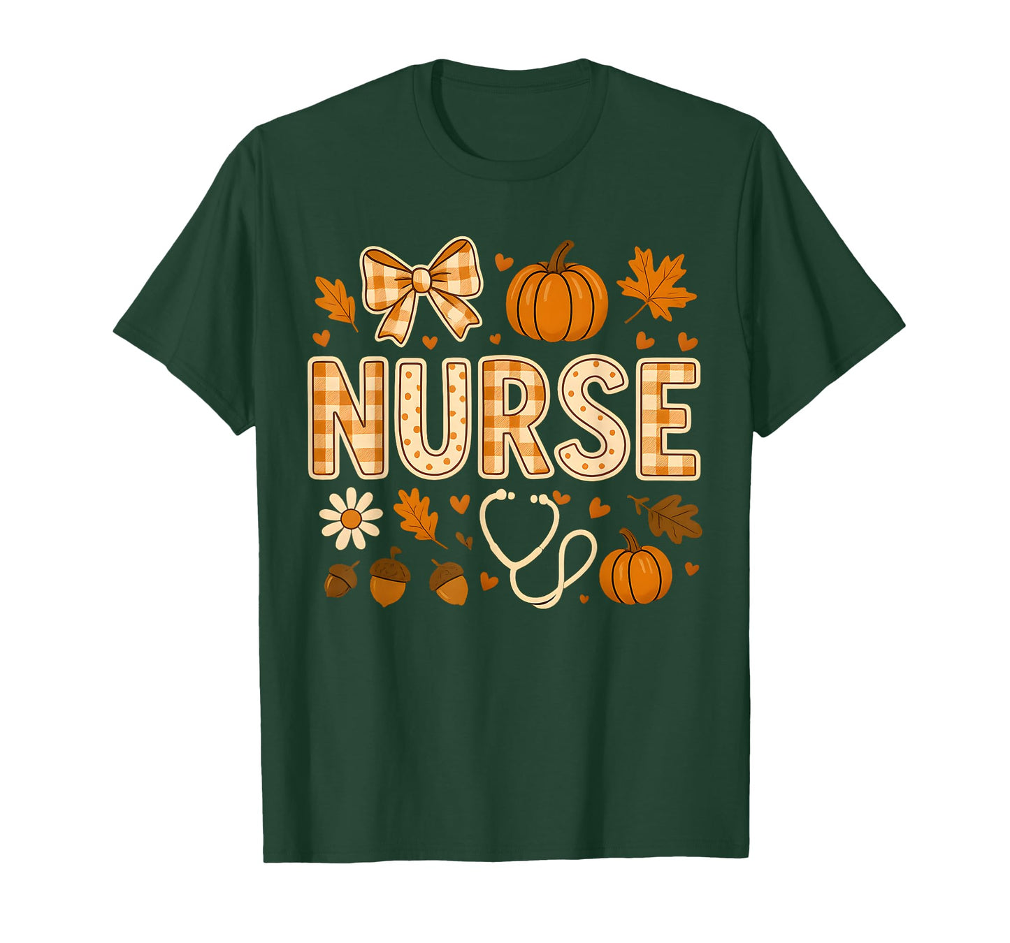 Retro Pumpkin Nurse Life Stethoscope Fall Autumn Funny Nurse T-Shirt