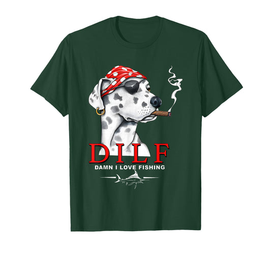 Dog DILF Damn I Love Fishing T-Shirt