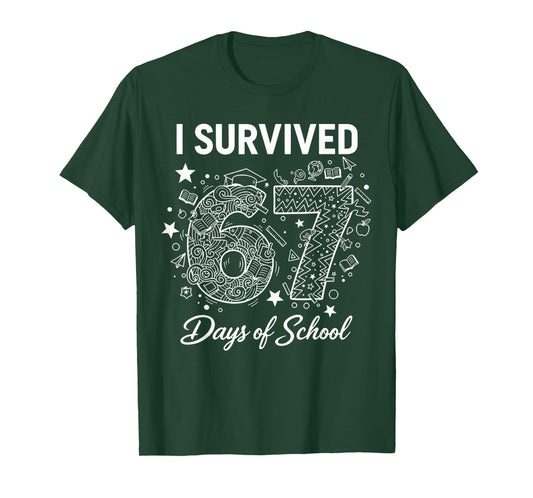 I Survived 67 Days of School - Funny Teachers Students Meme T-Shirt