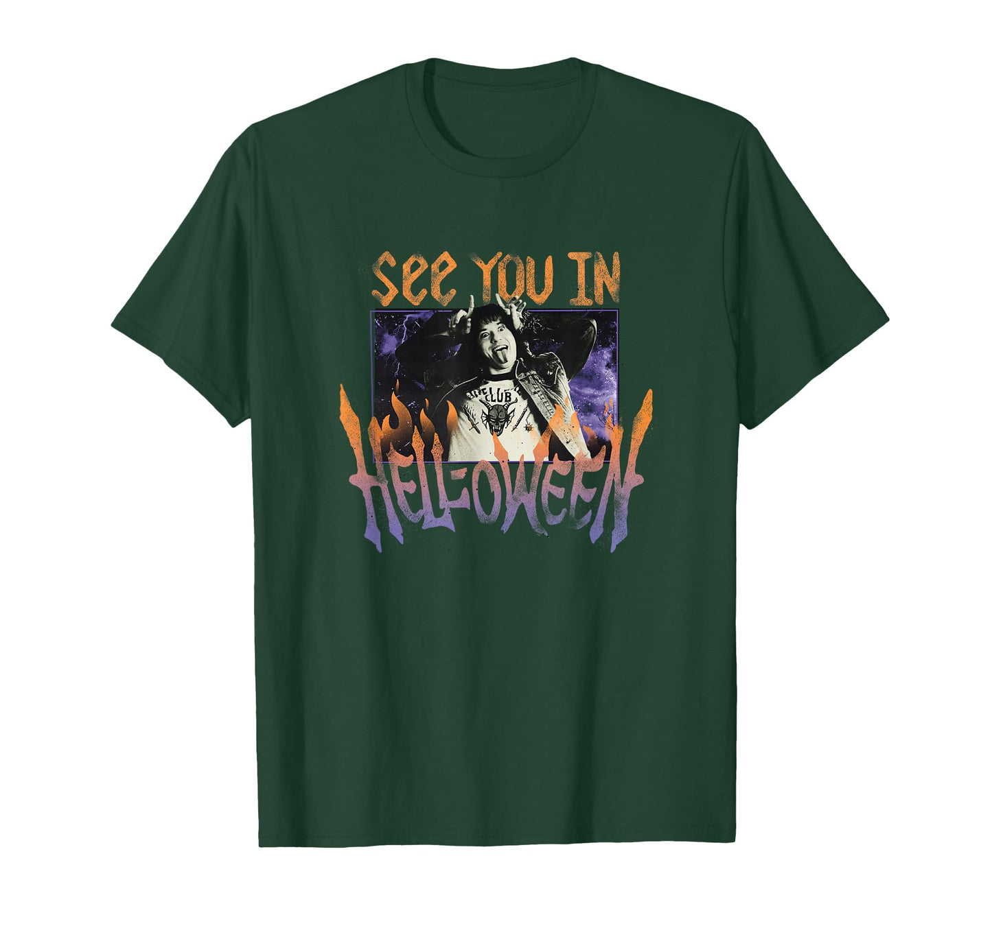 Stranger Things Eddie Munson Hellfire Halloween Flames T-Shirt