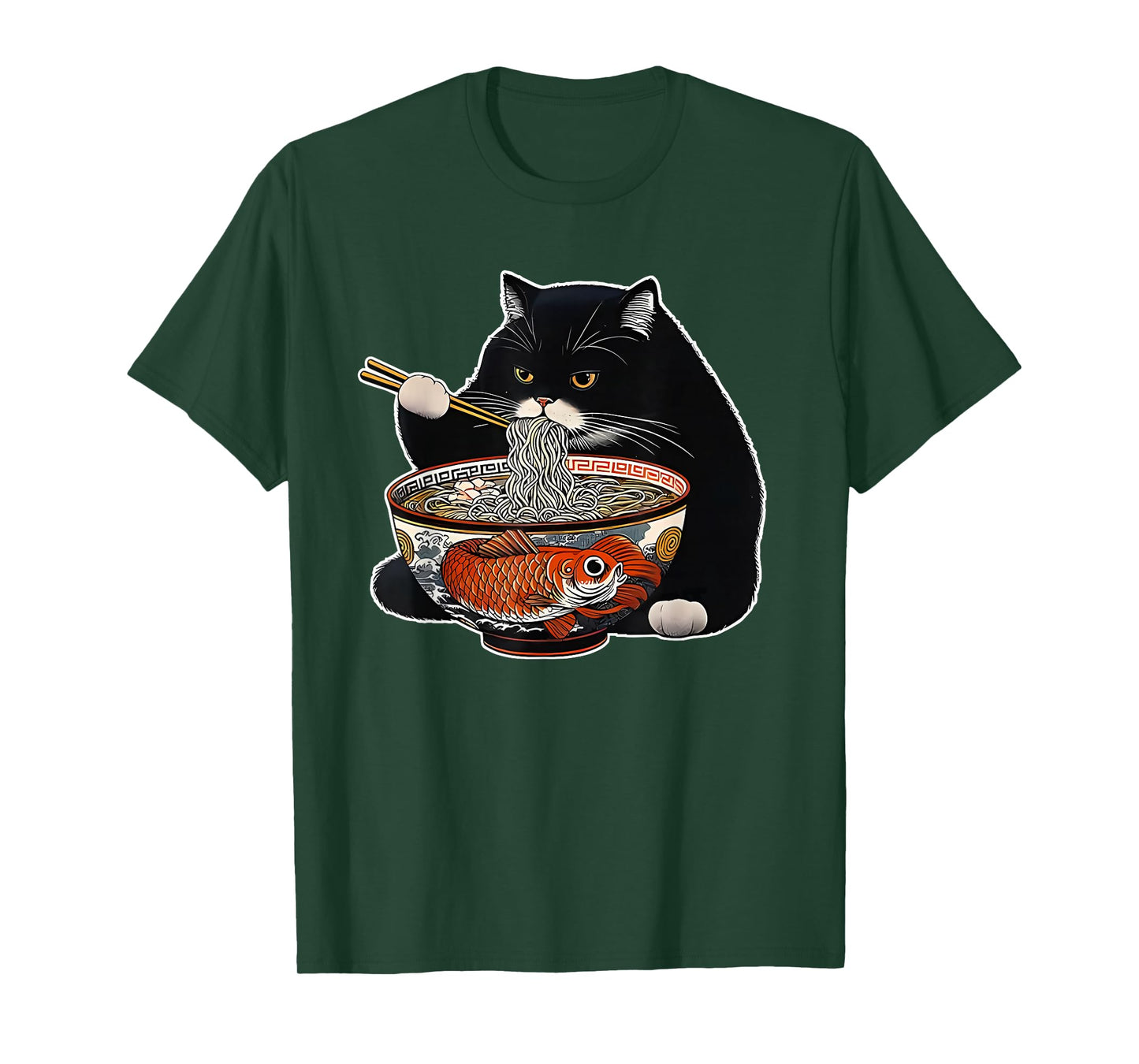 Fat cat Eating Ramen T-Shirt
