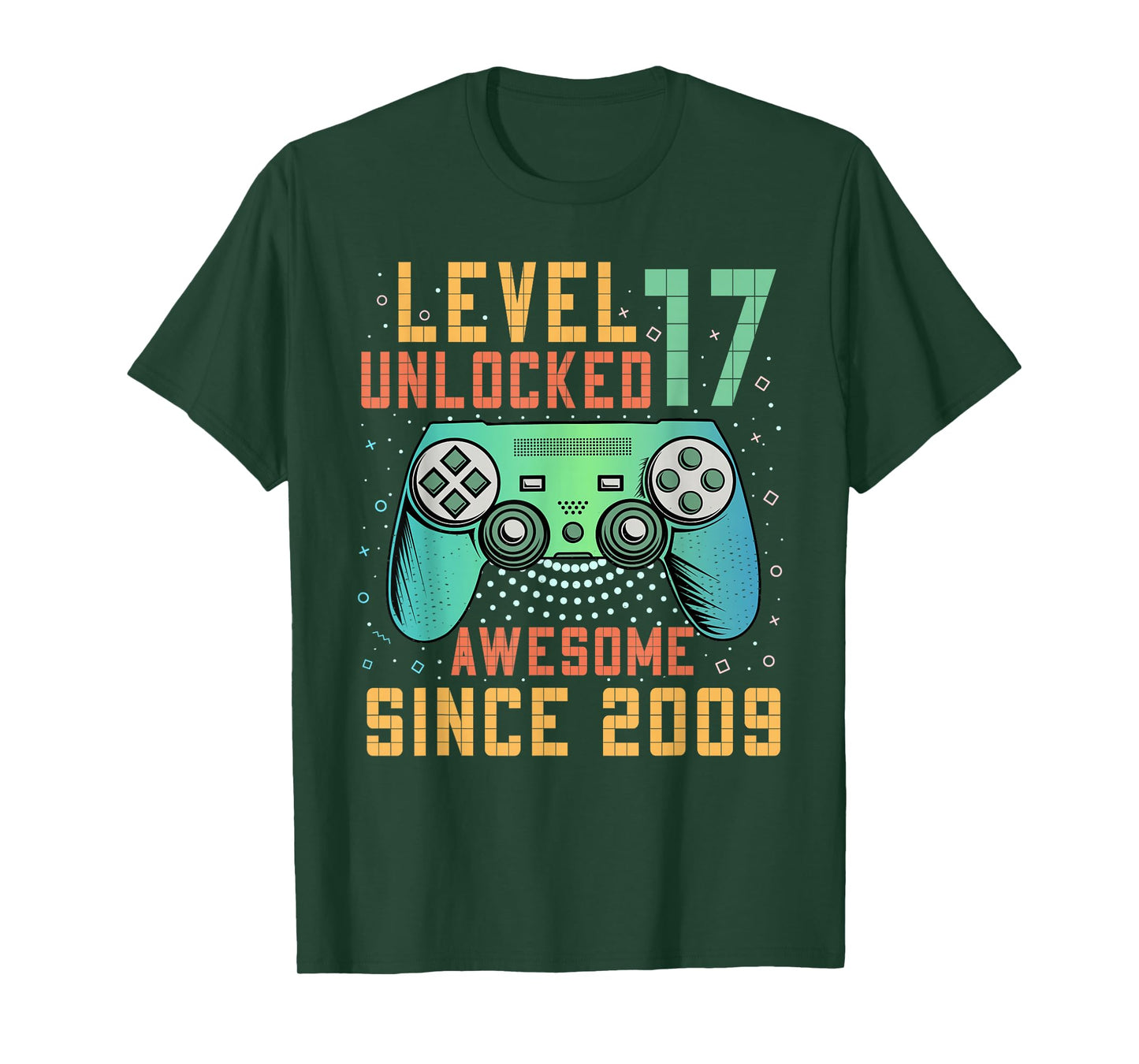Level 17 Unlocked Awesome Since 2009 17th Birthday Boy T-Shirt