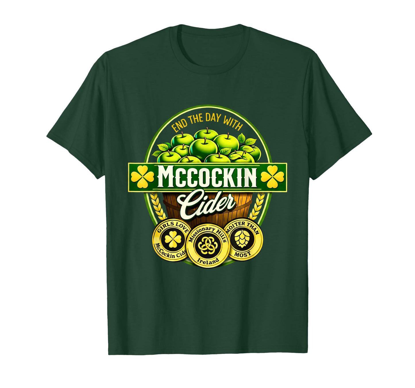 Vintage Maccockin Cider Funny St Patrick's Day T-Shirt