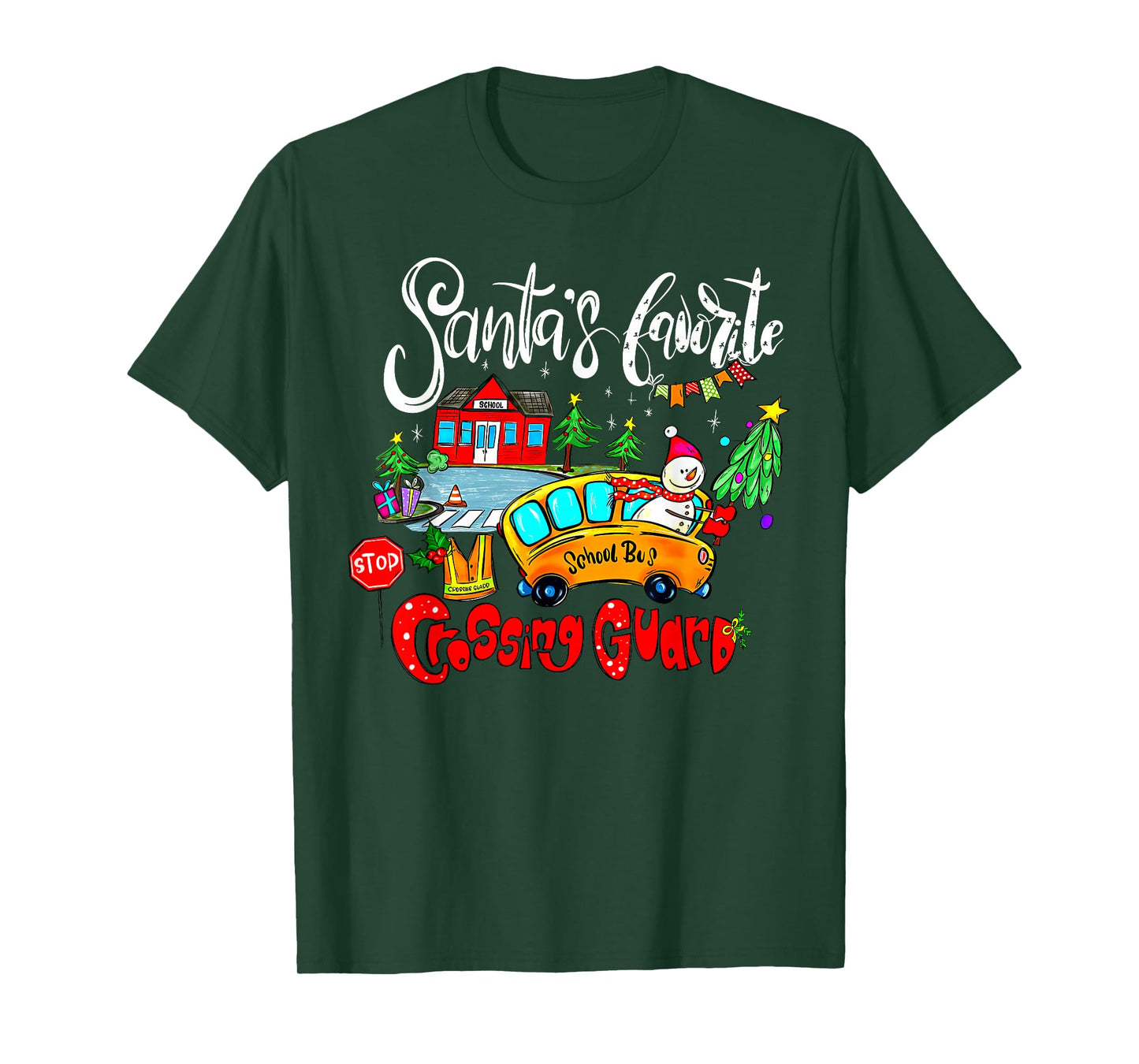 Santa’s Favorite Crossing Guards Christmas Occupational T-Shirt