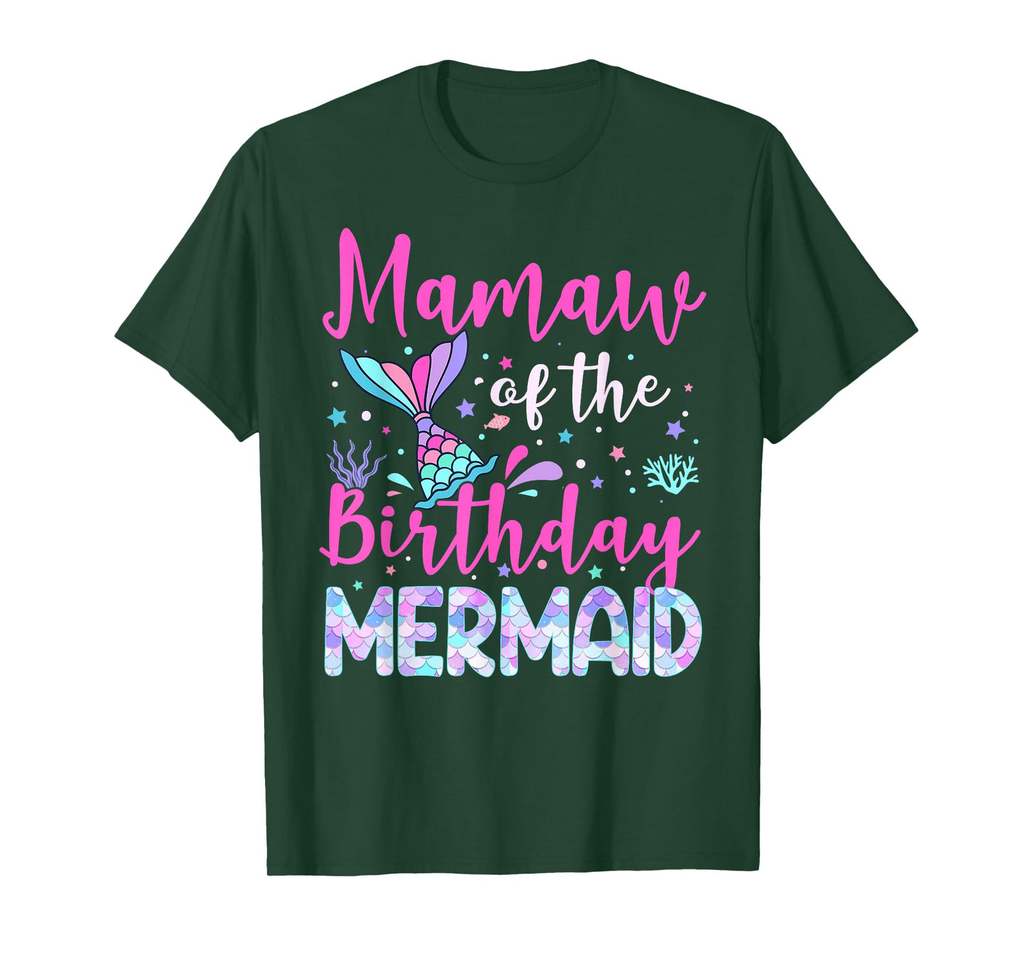 Mamaw of The Birthday Mermaid Family Mamaw T-Shirt