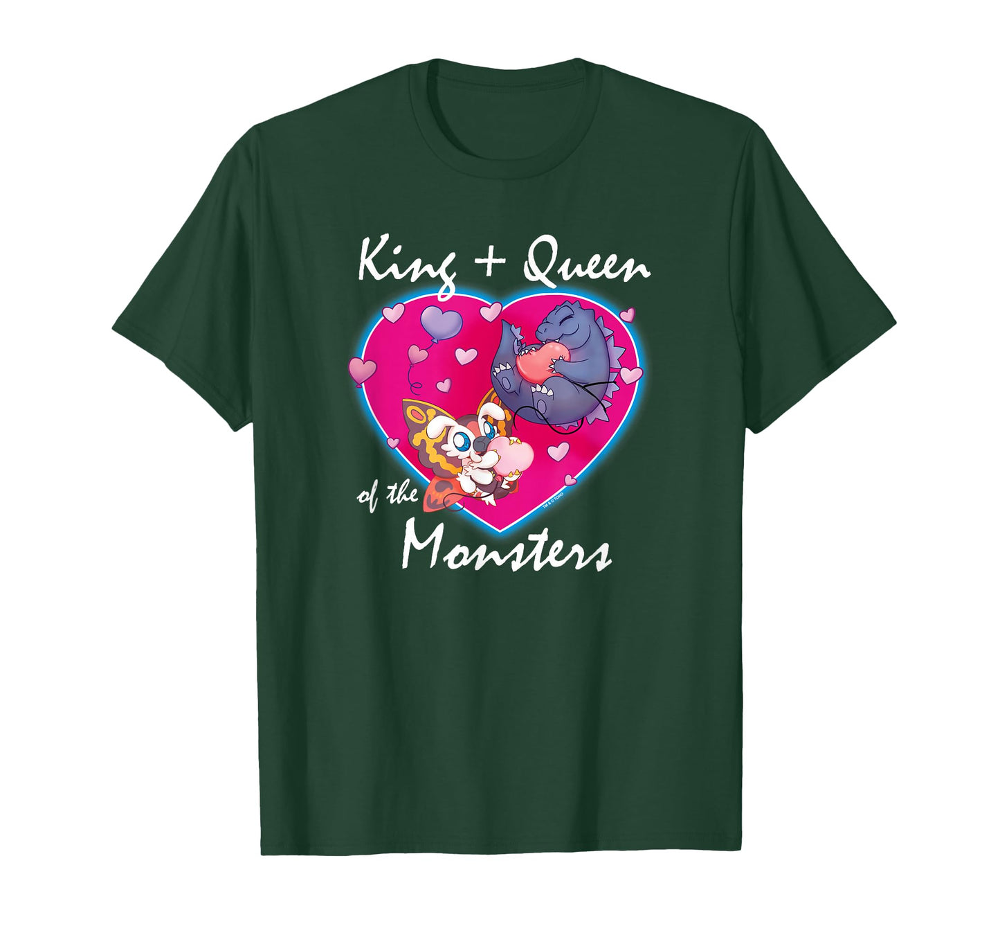 Godzilla King and Queen of Monster's Heart Cute Kaiju Movie T-Shirt