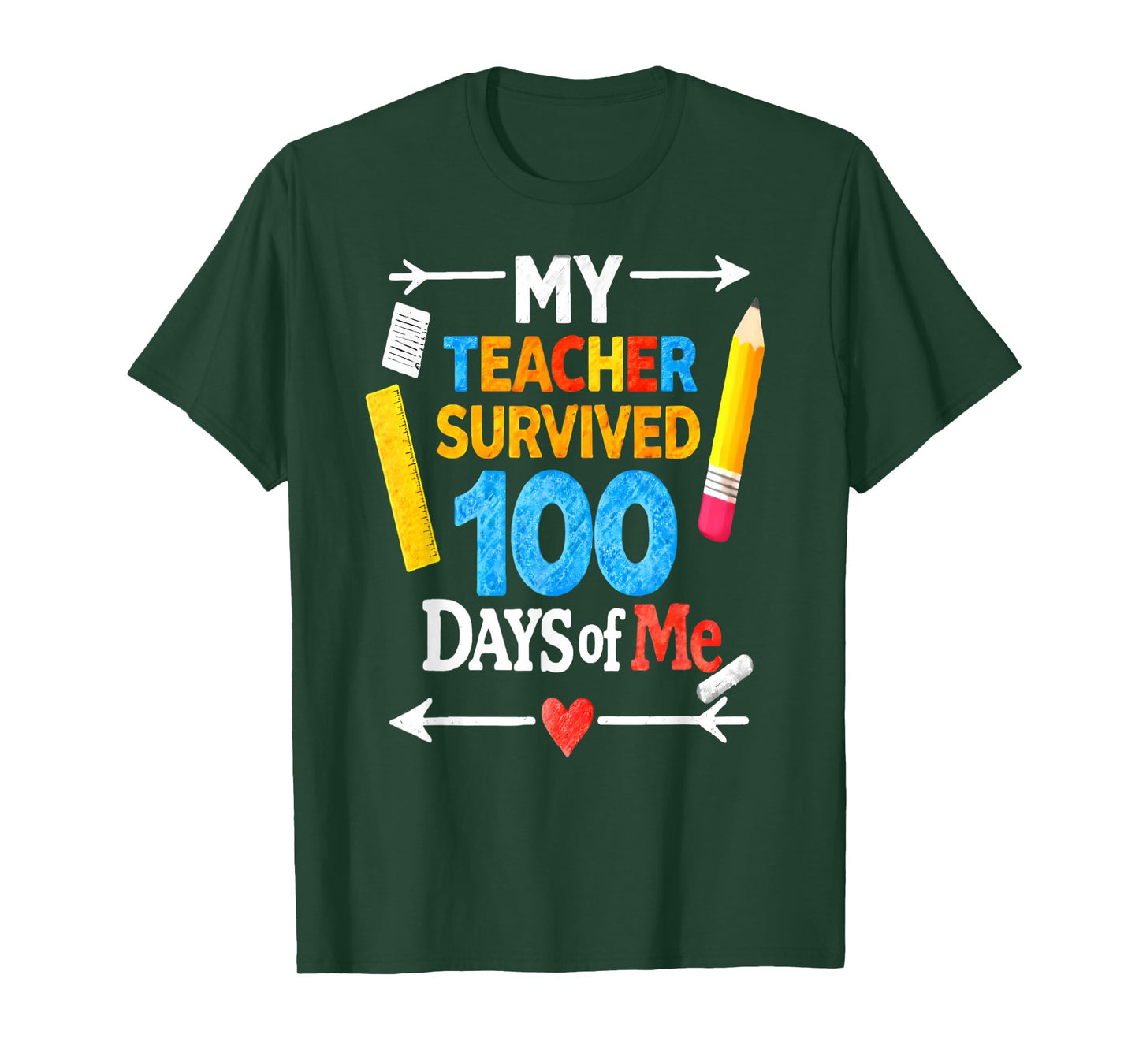 My Teacher Survived 100 Days of Me Funny 100th Day of School T-Shirt