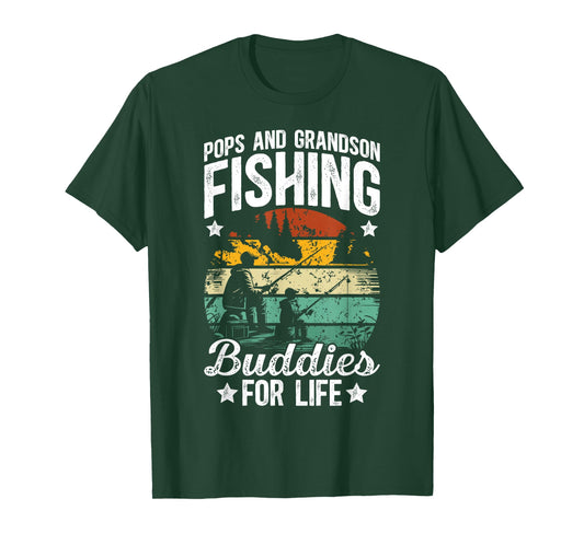 Fishing Buddy Pops and Grandson Fishing Buddies for Life T-Shirt