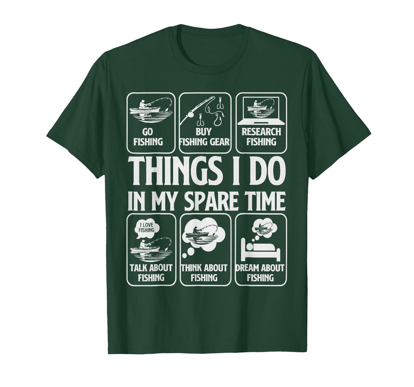 Things I Do in My Spare Time Fishing Boys Funny Fisherman T-Shirt